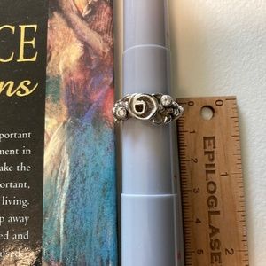 "Missing silver beads" Vintage Sterling Silver  Rose Ring